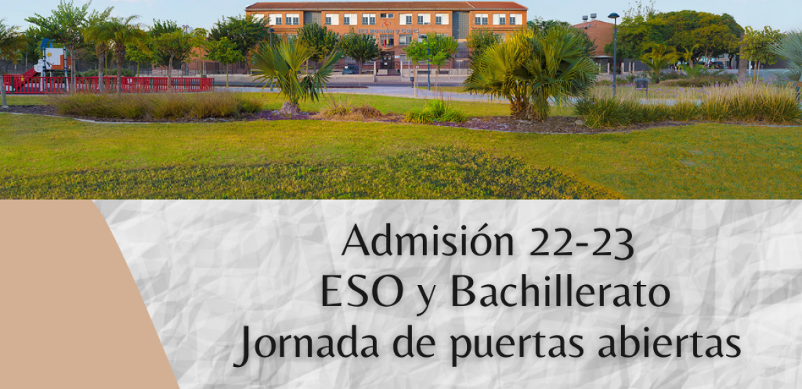JORNADA DE PUERTAS ABIERTAS. LUNES 7 DE MARZO A LAS 19:00 HORAS.